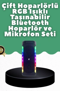 Yüksek Ses Güçlü Kablosuz Hoparlör  Karaoke Mikrofonlu