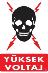 Yüksek Voltaj Uyarı Levhası 25x35 KOD:1100