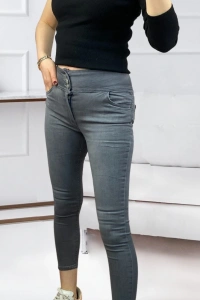 Yüksel Bel Likralı Kot Pantolon (Gri)