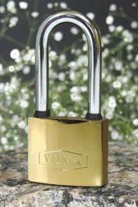 Yuma Sarı Kaplama Döküm Uzun Asma Kilit 38mm