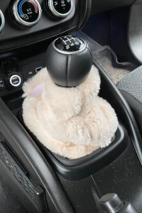 Yumuşak Peluş Vites Körüğü Vites Süsü Bej
