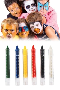 Yüz Boyama Seti Kalemli 6 Renk