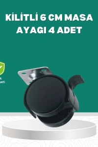 Zemin Korumalı Kilitli Ayak Tekerlek Seti 6 cm