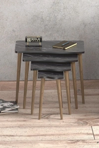 Zigon Sehpa Ahşap 4lü Bendir KR