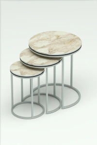 ZİGON SEHPA C LÜX ÇİFT GÜMÜŞ EFES