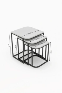 Zigon Sehpa Damla Gold Beyaz