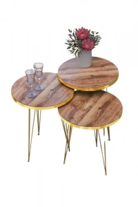 Zigon Sehpa Gold Ceviz Tel 1099