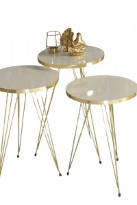 Zigon Sehpa Gold Krem Tel 1044