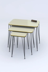 Zigon Sehpa Kr Çift Krem Tel Siyah Ayak