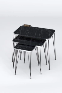 Zigon Sehpa Kr Gümüş Bendir Tel Siyah Ayak