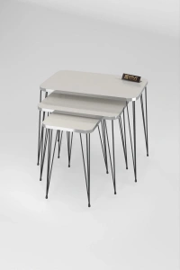 Zigon Sehpa Kr Gümüş Krem Tel Siyah Ayak