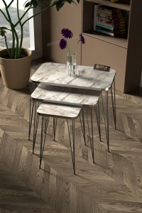 Zigon Sehpa Kr Ve Orta Sehpa Kr Set Gümüş Efes Tel Ayak Siyah