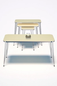 Zigon Sehpa Kr Ve Orta Sehpa Kr Set Gümüş Krem Tel