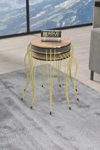 ZİGON SEHPA LÜKENS ÇİFT GOLD ANTRASİT CEVİZ