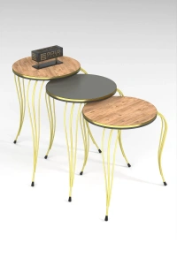 ZİGON SEHPA LÜKENS ÇİFT GOLD ANTRASİT CEVİZ