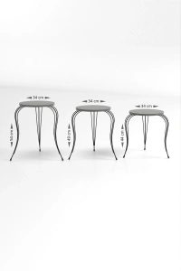 ZİGON SEHPA LÜKENS ÇİFT GOLD BEYAZ