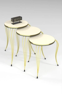 ZİGON SEHPA LÜKENS ÇİFT GOLD KREM