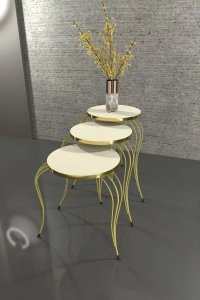 ZİGON SEHPA LÜKENS GOLD KREM