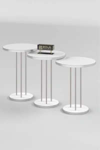 Zigon Sehpa Terra Gümüş Beyaz