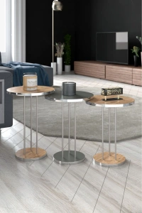 Zigon Sehpa Terra Gümüş Ceviz Antrasit