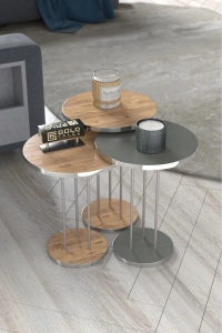 Zigon Sehpa Terra Gümüş Ceviz Antrasit