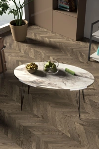 Zigon Sehpa Ve Orta Sehpa Elips Set Siyah Tel Ayak Gümüş Efes