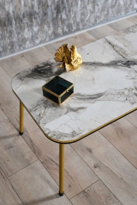 Zigon Sehpa Ve Orta Sehpa Kr Set Çift Gold Efes Metal