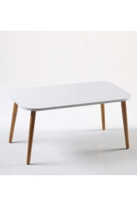 Zigon Sehpa Ve Orta Sehpa Set Ahşap Kr Torna Beyaz