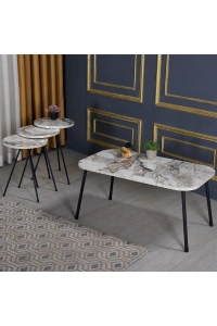 Zigon Sehpa Ve  Orta Sehpa Set Metal Kr Efes