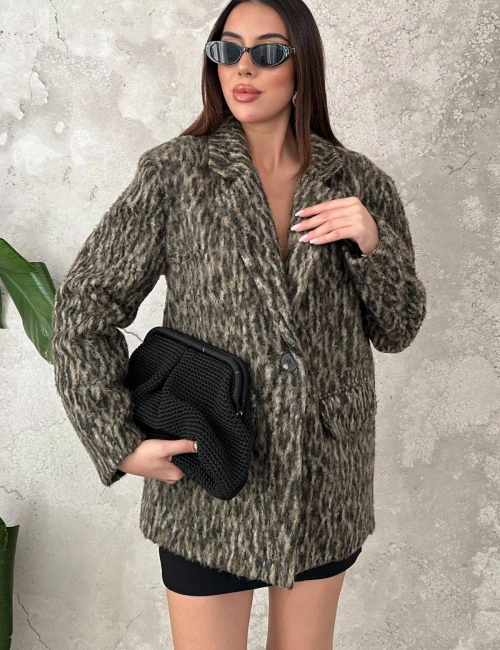 Leopar Leopar Yünlü Ceket