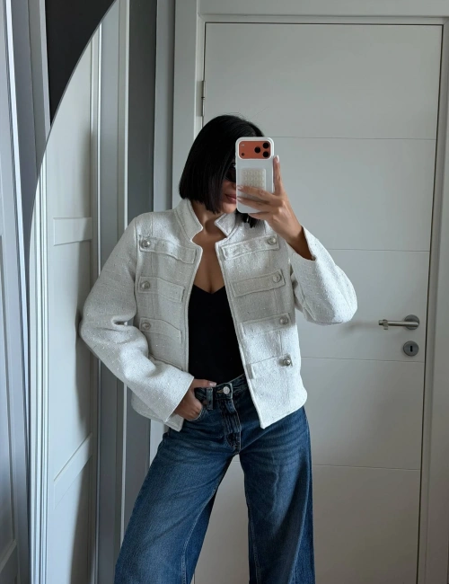Morliva Yeni Sezon Pullu Chanel Model Ceket
