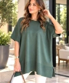 Haki Oversize Triko Bluz