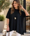 Siyah Oversize Triko Bluz