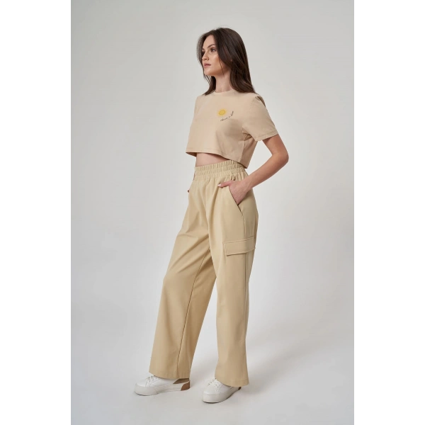 KADIN TSHIRT-1522179 - Bej