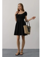Beli Korseli Mini Elbise - Siyah