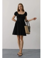 Beli Korseli Mini Elbise - Siyah