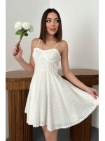 Beyaz Askılı Fisto Mini Elbise