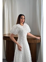Sarı Güllü Elbise