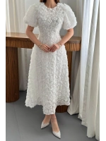 Sarı Güllü Elbise