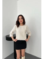 Desenli Püskül Detaylı Bluz