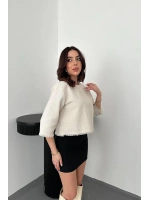 Desenli Püskül Detaylı Bluz