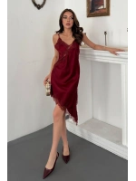 Bordo Dantelli Elbise