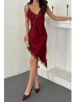 Bordo Dantelli Elbise