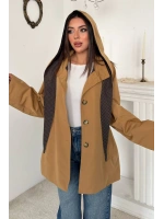 Camel Kapşonlu Ceket