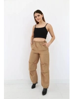 Camel Lastikli Paraşüt Pantolon