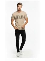 Erkek Berlin Tipografi Baskılı Minimal Günlük T-Shirt