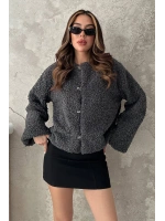 Ekru Peluş Kısa Ceket