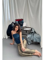 Gold Altın Varaklı Jeans Pantolon