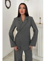 Gri Blazer Ceket Pantolon Takım