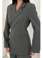Gri Blazer Ceket Pantolon Takım
